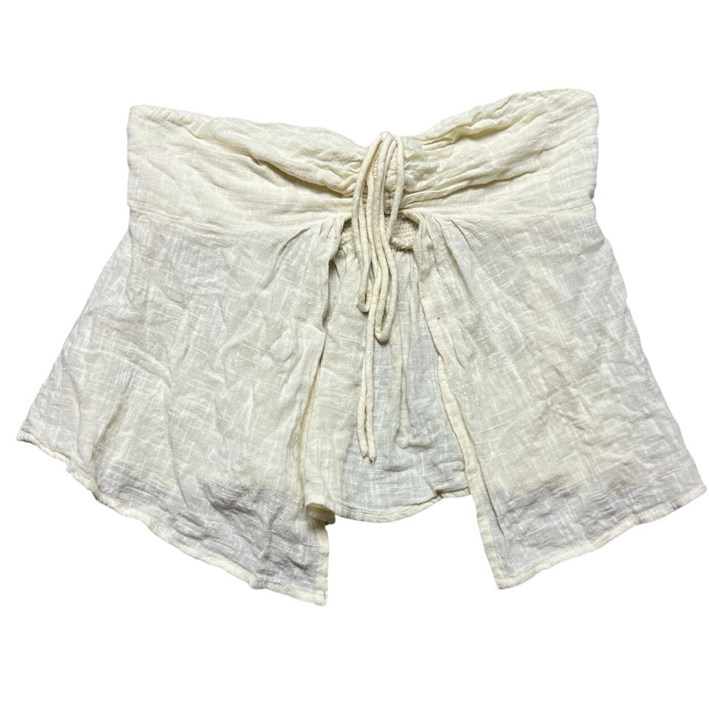 Y2K Ecote Off White Tie Front Crop Top Women’s M Fairy Grunge Romantic